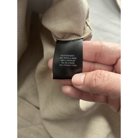 Lafayette 148 Wool Linen Silk Blend Belted Shift Dress Womens Size 16 Tan Career - Picture 4 of 8